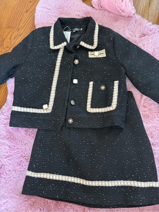 Jackets & Blazers - black tweed jacket and skirt set